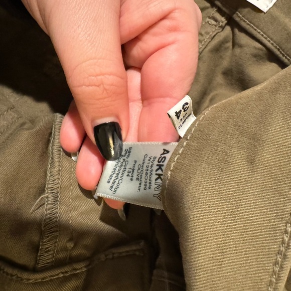 Askk NY Sailor High Waist Wide Leg Cargo Pants Olive Green Size 34 EUC - Picture 10 of 11